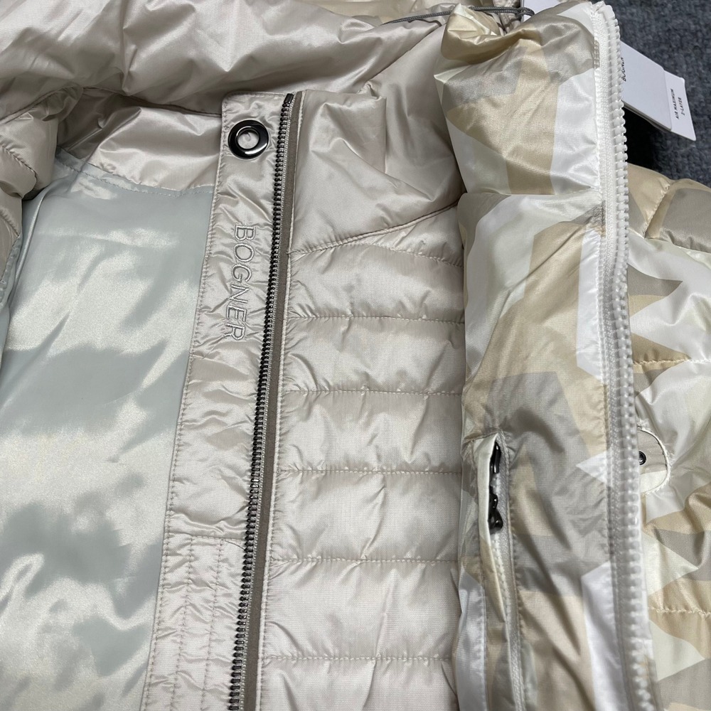 Bogner CARRY-D Jacket Womens XL Beige 750 Down Ski Geometric Luxury Waterproof - Picture 7 of 16